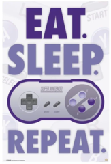 Affiche / Poster - Nintendo (Eat,Sleep,Game,Repeat)